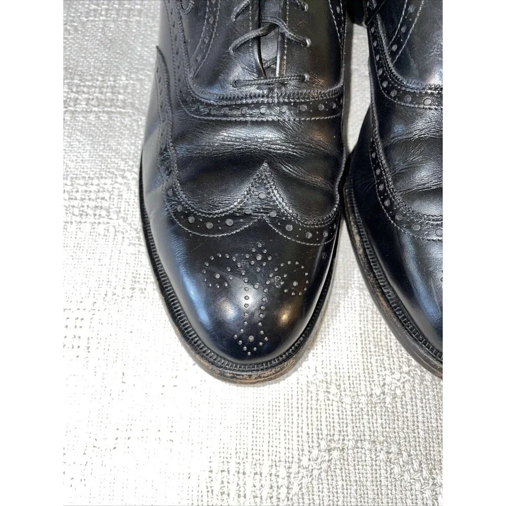 Allen Edmonds Chester Men’s Wingtip Dress Shoes Sz 9.5 C Black Leather Business